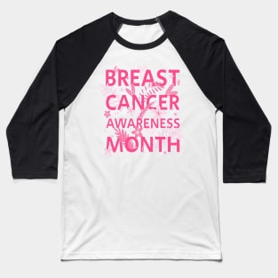 In October We Wear Pink Breast Cancer Awareness Survivor Baseball T-Shirt